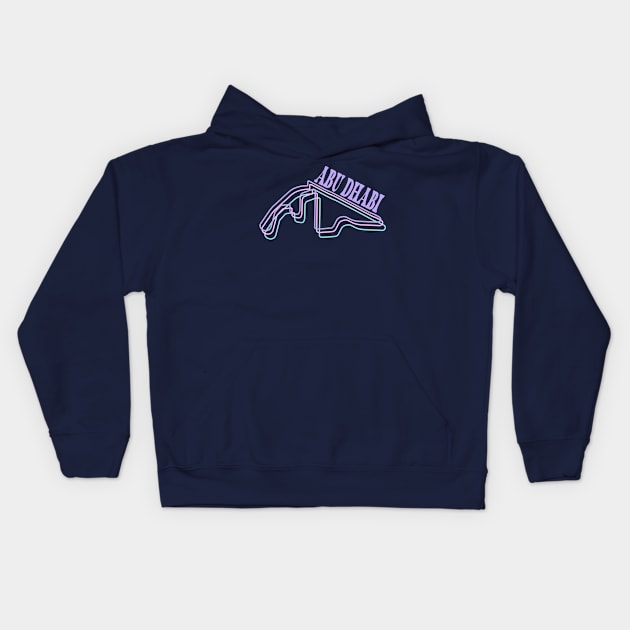 Abu Dhabi Track Outline Kids Hoodie by Notsoravyn